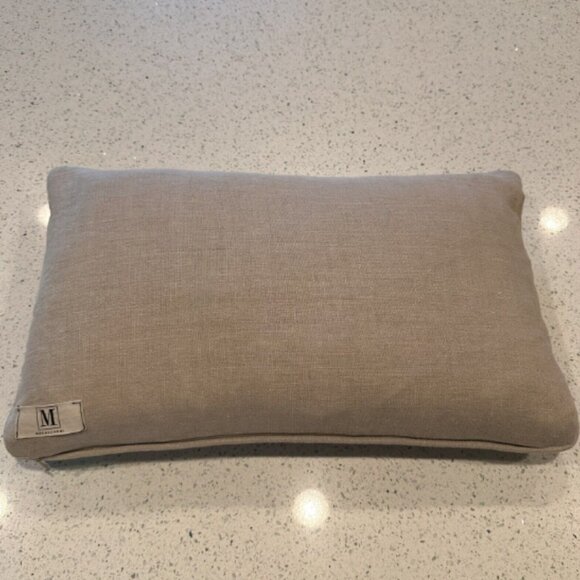 Magaschoni Home Decorative Down Throw Pillow 12x20" Hot Pink Paisley 100% Linen - Picture 3 of 9